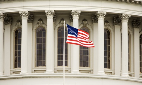 American flag at Un, ... ]