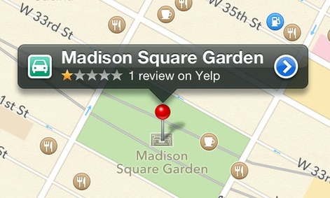 A screenshot of the recently released Apple Maps application A screenshot of the recently released Apple Maps application