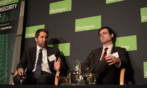 Kevin Gronberg, left, and Andrew Grotto discussed the need for cybersecurity reform.