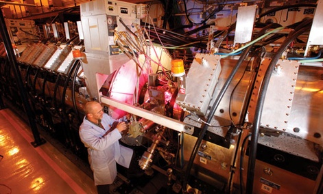 A scientist used the Dual-Axis Radiographic Hydrodynamic Test Facility at Los Alamos.