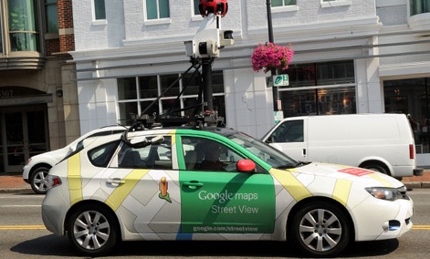 One of Google's streetview cars drives through Washington, DC. One of Google's streetview cars drives through Washington, DC.