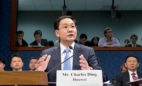 Charles Ding, Huawei Technologies Ltd's senior vice president for the U.S., testifies on Capitol Hill in Washington. Charles Ding, Huawei Technologies Ltd's senior vice president for the U.S., testifies on Capitol Hill in Washington.