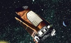 This artist rendition provided by NASA shows the Kepler space telescope. 