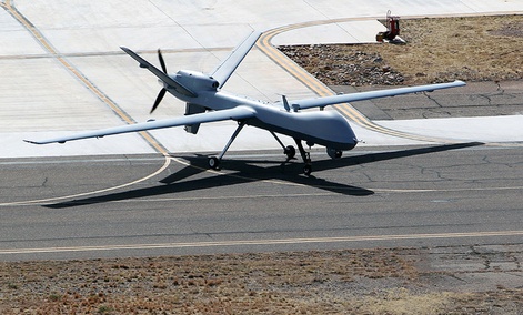 A Customs and Border Protection unmanned aerial vehicle takes off in Arizona. A Customs and Border Protection unmanned aerial vehicle takes off in Arizona.