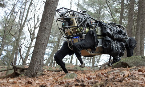 The Defense Advanced Research Projects Agency’s Legged Squad Support System will relieve troops of their 100-pound equipment load. The Defense Advanced Research Projects Agency’s Legged Squad Support System will relieve troops of their 100-pound equipment load.