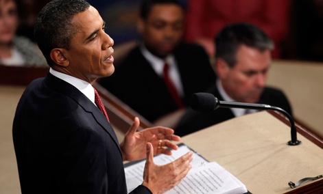 Barack Obama gestures while giving his State of the Union in 2012. Barack Obama gestures while giving his State of the Union in 2012.
