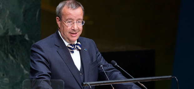 Estonia's President Toomas Hendrik Ilves addresses the 69th session of the United Nations General Assembly. Estonia's President Toomas Hendrik Ilves addresses the 69th session of the United Nations General Assembly.
