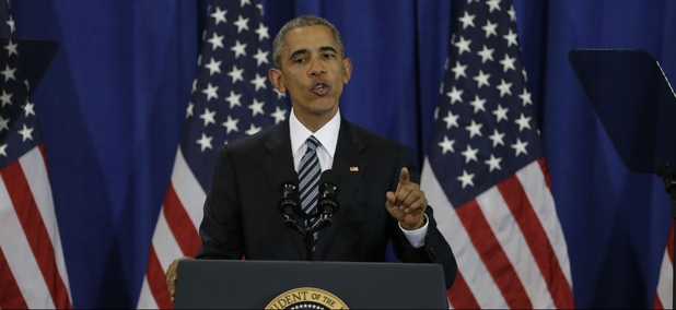 President Barack Obama during a U.S. counterterrorism strategy speech at MacDill Air Force Base Tuesday, Dec. 6, 2016. President Barack Obama during a U.S. counterterrorism strategy speech at MacDill Air Force Base Tuesday, Dec. 6, 2016.