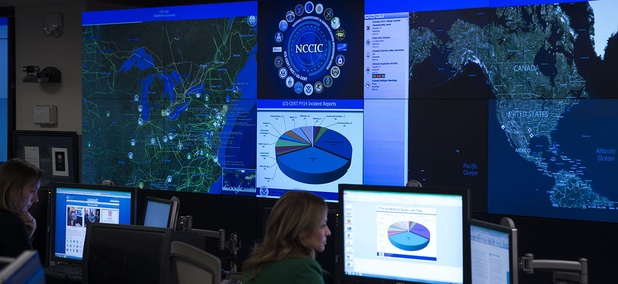 A view of the National Cybersecurity and Communications Integration Center in Arlington, Va. A view of the National Cybersecurity and Communications Integration Center in Arlington, Va.