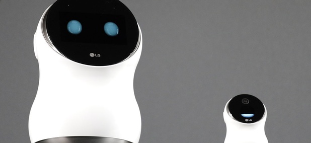 The LG Hub Robot & Mini are unveiled during an LG news conference before CES International, Wednesday, Jan. 4, 2017, in Las Vegas. The LG Hub Robot & Mini are unveiled during an LG news conference before CES International, Wednesday, Jan. 4, 2017, in Las Vegas.