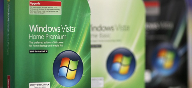 Three versions of Microsoft's Windows Vista operating system are photographed on shelf of a Best Buy store in Seekonk, Mass., Saturday, Aug. 16, 2008. Three versions of Microsoft's Windows Vista operating system are photographed on shelf of a Best Buy store in Seekonk, Mass., Saturday, Aug. 16, 2008.