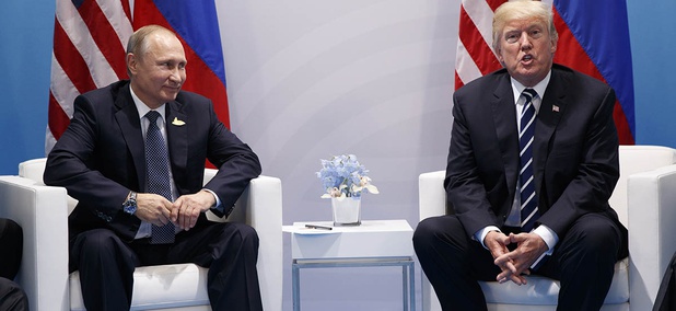 President Donald Trump speaks during a meeting with Russian President Vladimir Putin at the G20 Summit, Friday, July 7, 2017. President Donald Trump speaks during a meeting with Russian President Vladimir Putin at the G20 Summit, Friday, July 7, 2017.