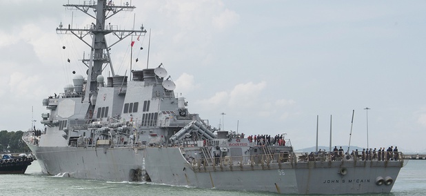 The guided-missile destroyer USS John S. McCain The guided-missile destroyer USS John S. McCain