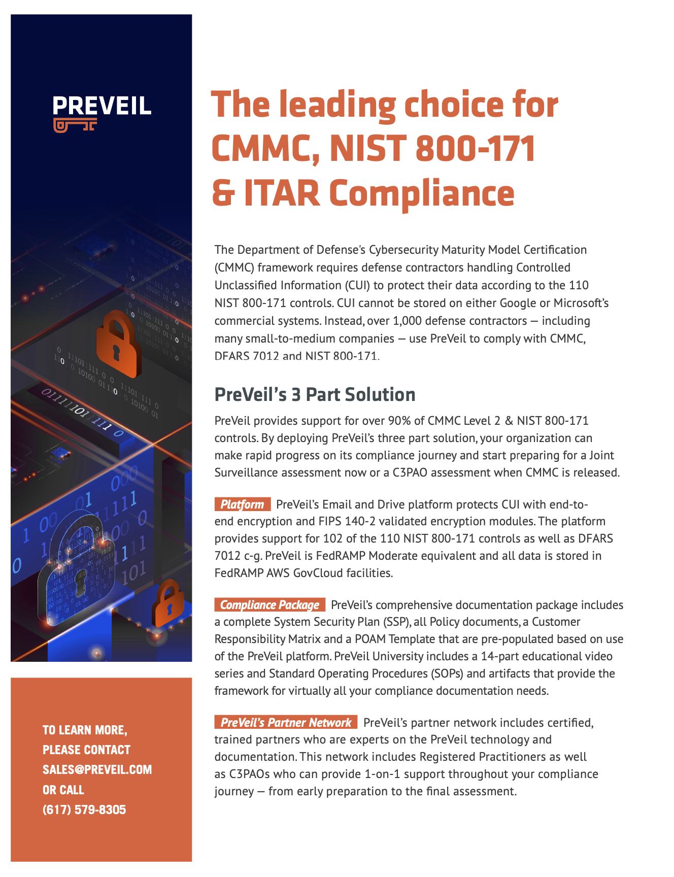 The leading choice for CMMC, NIST 800-171 & ITAR Compliance