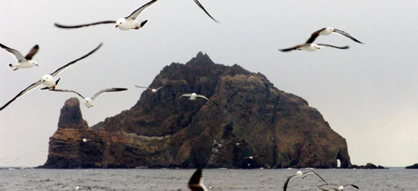 The disputed Dokdo Islands are in the Sea of Japan.
