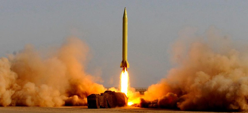 Iran's Shahab-3 missile is launched by the Revolutionary Guard