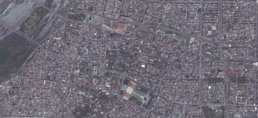 The west side of Taipei, as shown on Apple's satellite images.