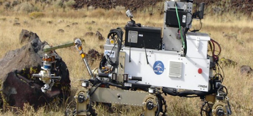 The CSA's Robot Explorer is designed to collect soil samples from Mars.