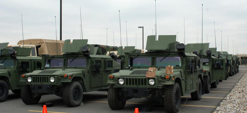 More than two dozen New York Army National Guard vehicles were deployed to New York City.