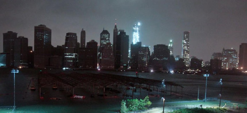 Much of New York lost power Monday evening during the storm.