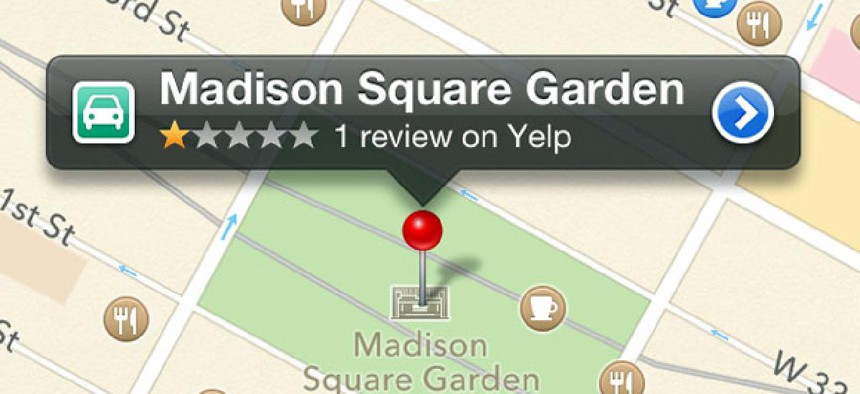 A screenshot of the recently released Apple Maps application