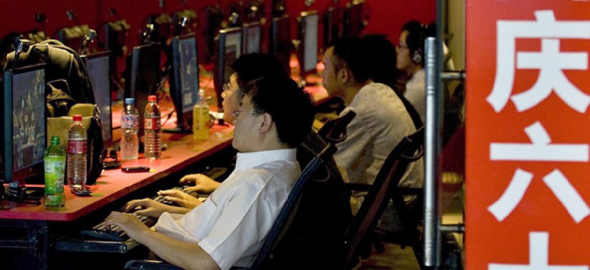 An Internet cafe in Peking, China
