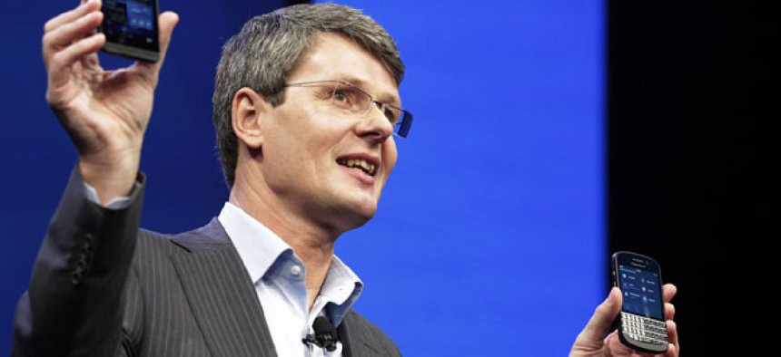 Thorsten Heins, CEO of Research in Motion, introduces the BlackBerry 10.