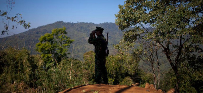 A Kachin outpost is along the Chinese border.