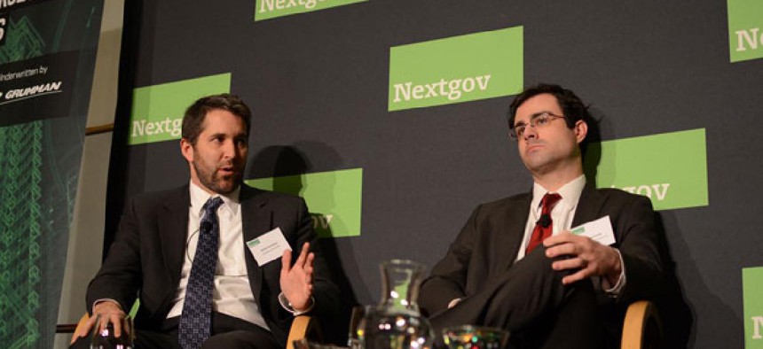 Kevin Gronberg, left, and Andrew Grotto discussed the need for cybersecurity reform.
