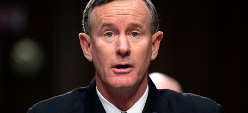 Navy Adm. William McRaven, commander, U.S. Special Operations Command, testifies on Capitol Hill in Washington, Tuesday, March 5, 2013.