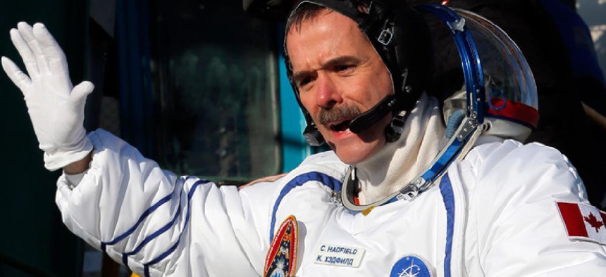 Canadian astronaut Chris Hadfield, a crew member of the mission to the International Space Station.
