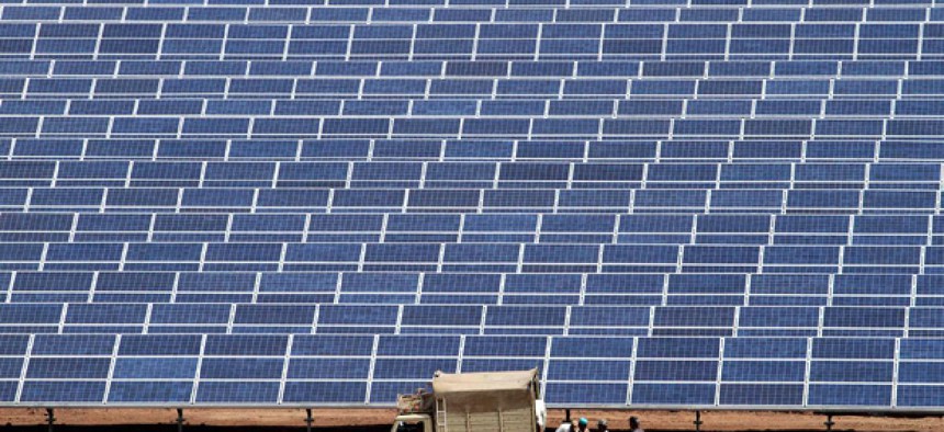 The Gujarat Solar Park near Ahmadabad, India