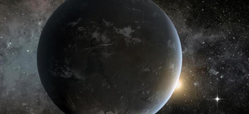 The artist's concept depicts NASA's Kepler misssion's smallest habitable zone planet. 