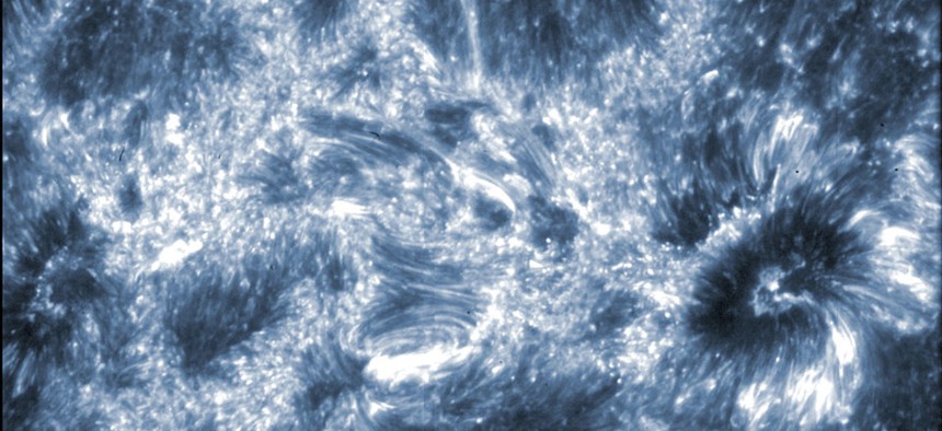 An image of the sun taken by the ISIS telescope