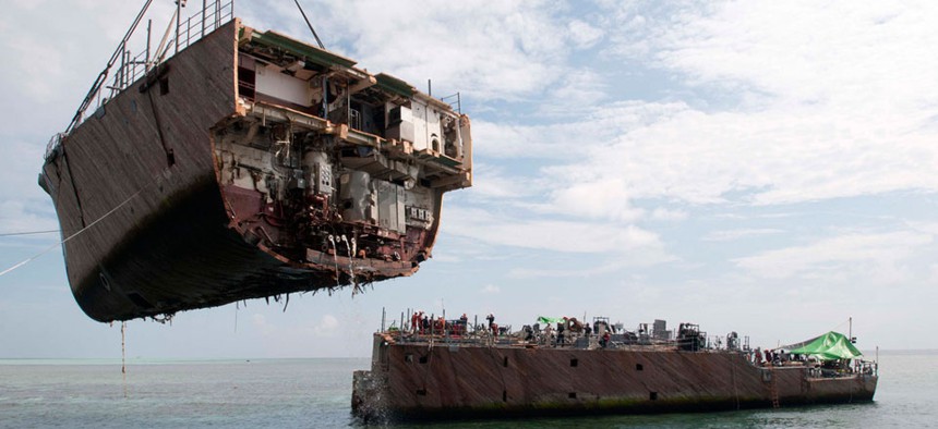 The USS Guardian ran aground on the Tubbataha Reef Jan. 17.