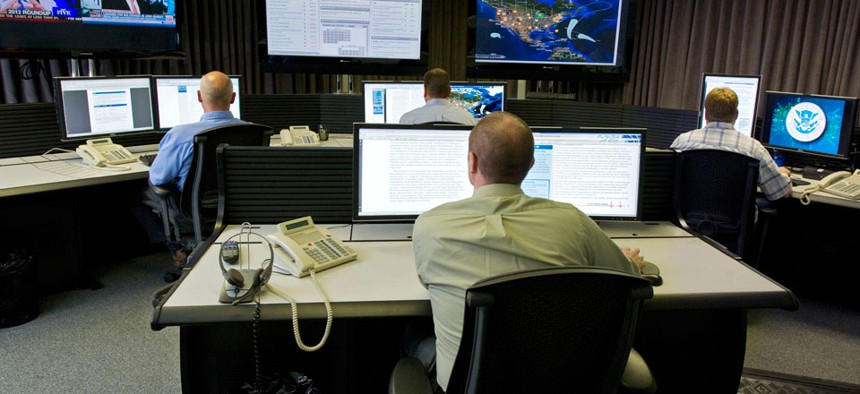 Homeland Security cyber security analysts work in 2011.