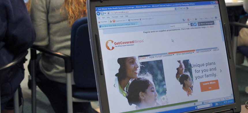 Illinois' Get Covered site is shown Oct. 1.