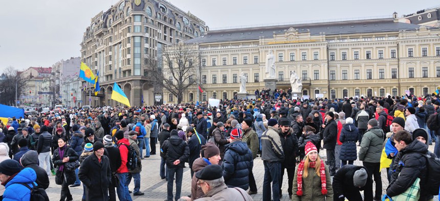 Protestors gathered in Kiev on Nov. 30.