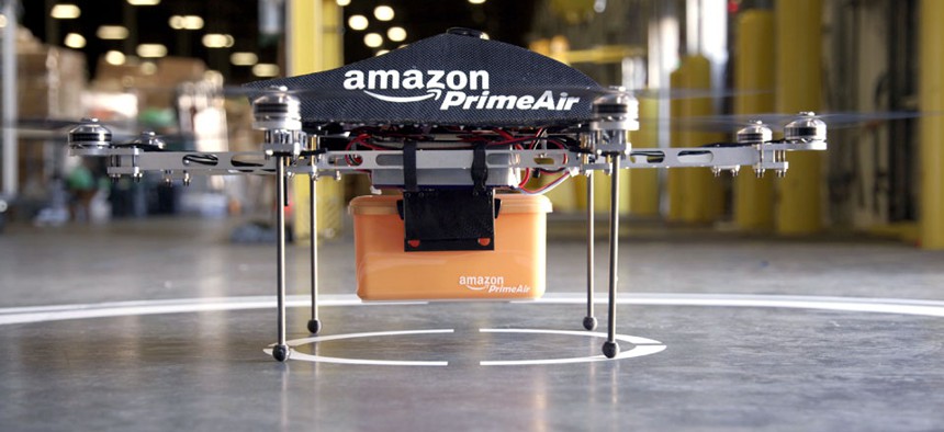 The Prime Air unmanned aircraft project that Amazon is working on in its research and development labs. 