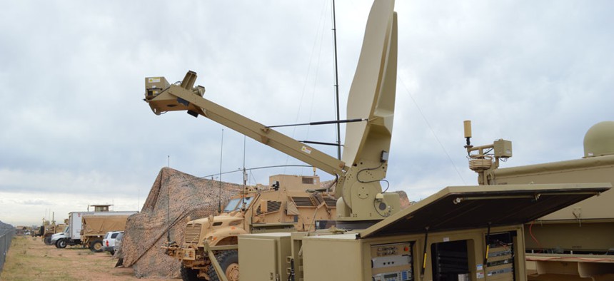 Soldiers train with new communications systems at Fort Bliss in November.