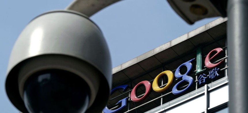  A surveillance camera is seen in front of the Google China headquarters in Beijing, China.
