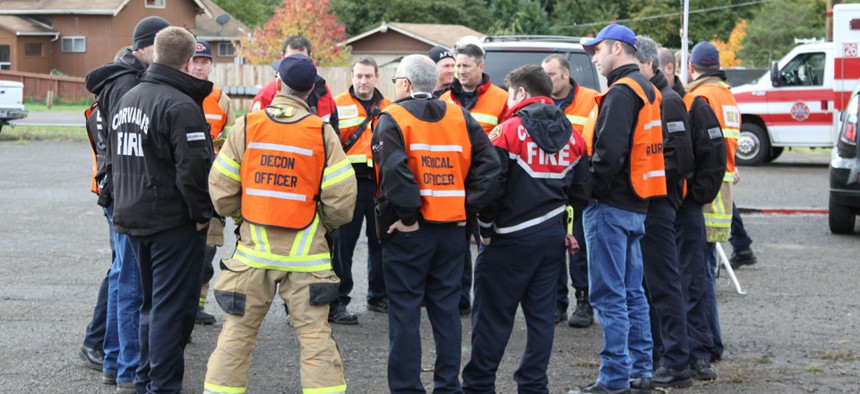 Emergency responders train in Oregon in 2011.