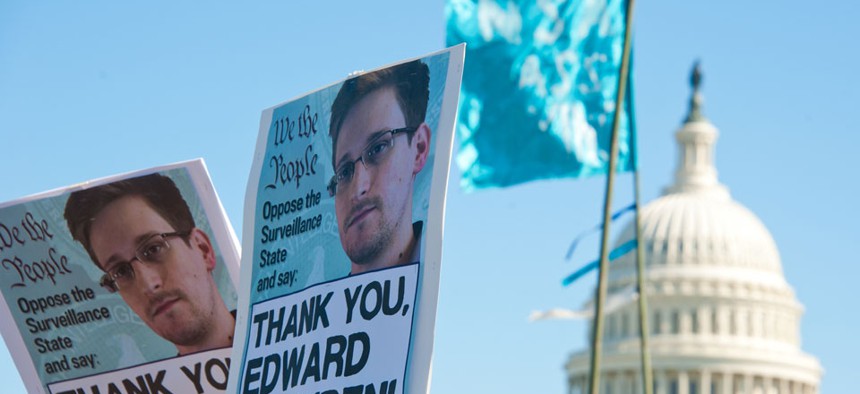 Protestors demonstrated against the NSA program in October in Washington.