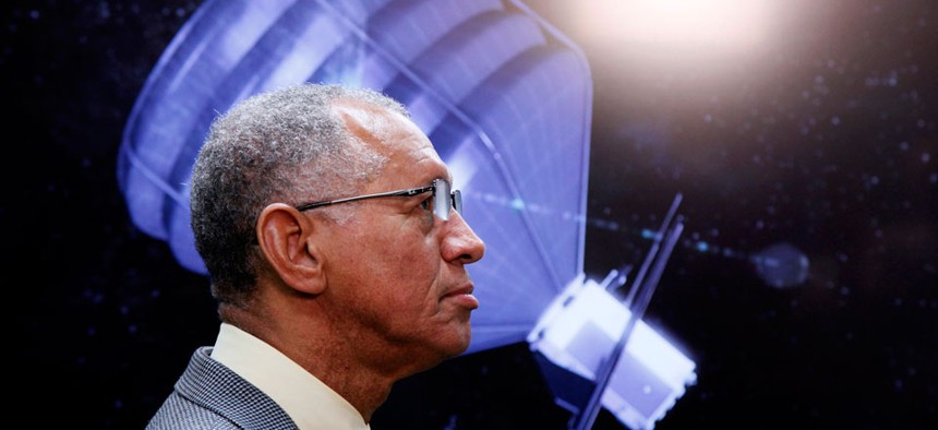 NASA Administrator Charles Bolden visits the Jet Propulsion Laboratory in Pasadena, Calif.