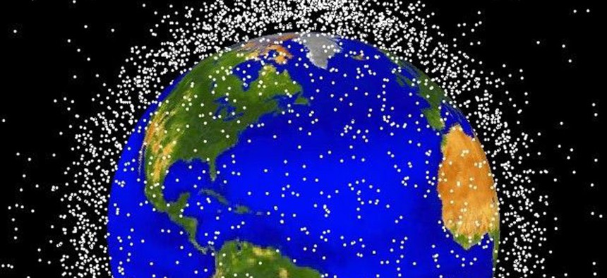 Earth is surrounded with lots of space debris.
