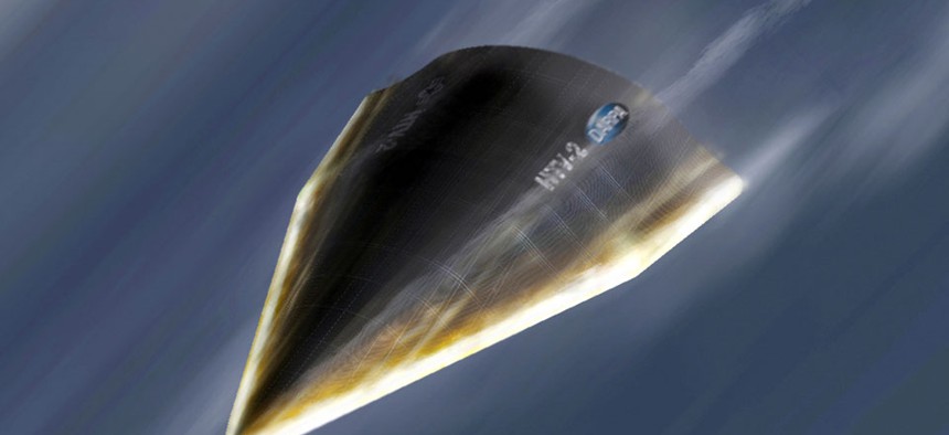 A Hypersonic Technology Vehicle-2, an unmanned hypersonic glider developed by DARPA.