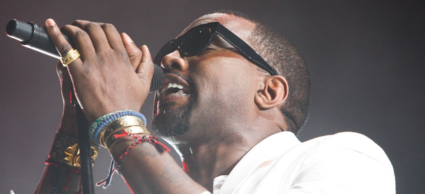 Kanye West performs in Morocco in 2011.
