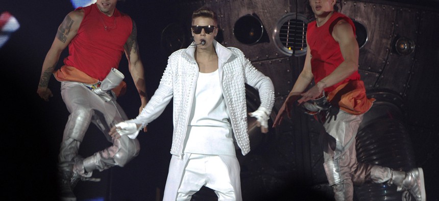 The Canadian pop star's concerts involve pyrotechnics and backupdancers.