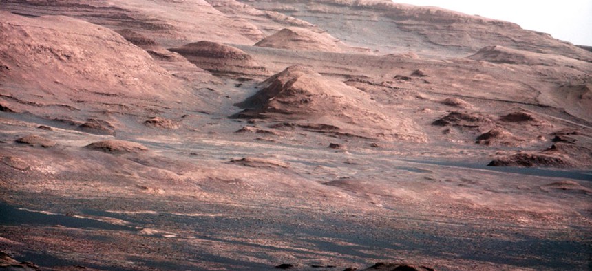 An image of the Martian landscape from NASA's Curiosity rover