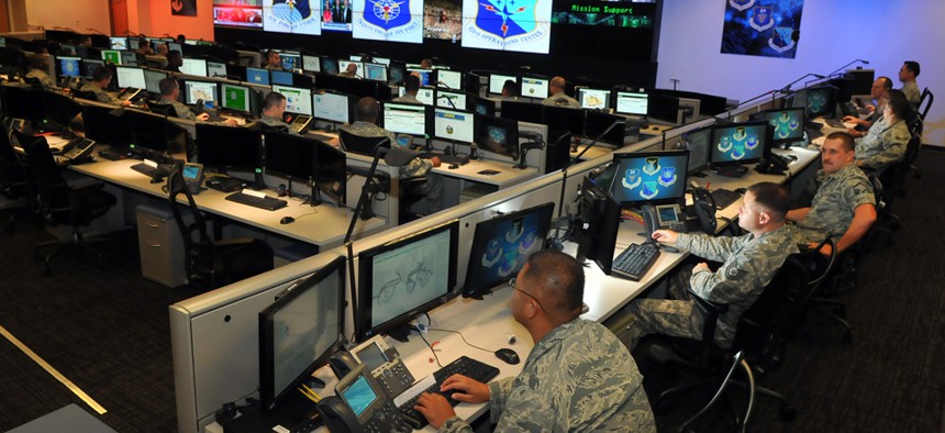 Personnel of the 624th Operations Center, located at Joint Base San Antonio - Lackland, conduct cyber operations.